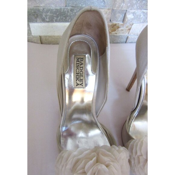 Badgley Mischka Open D'Orsay Evening Pumps Blossom High Size 8M - Picture 4 of 8